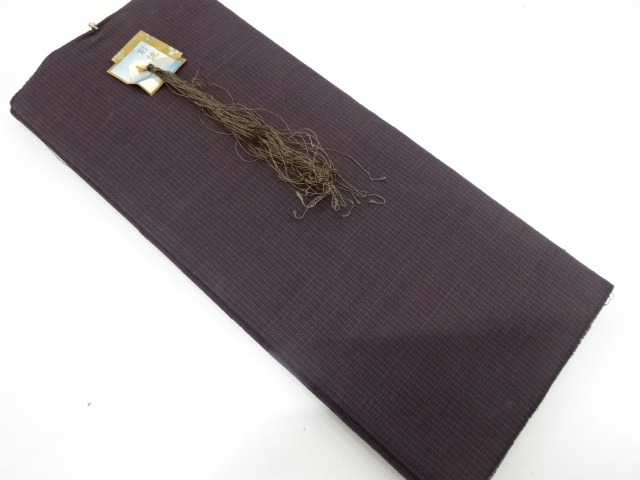 アンティーク　小格子模様織り出し　着尺反物